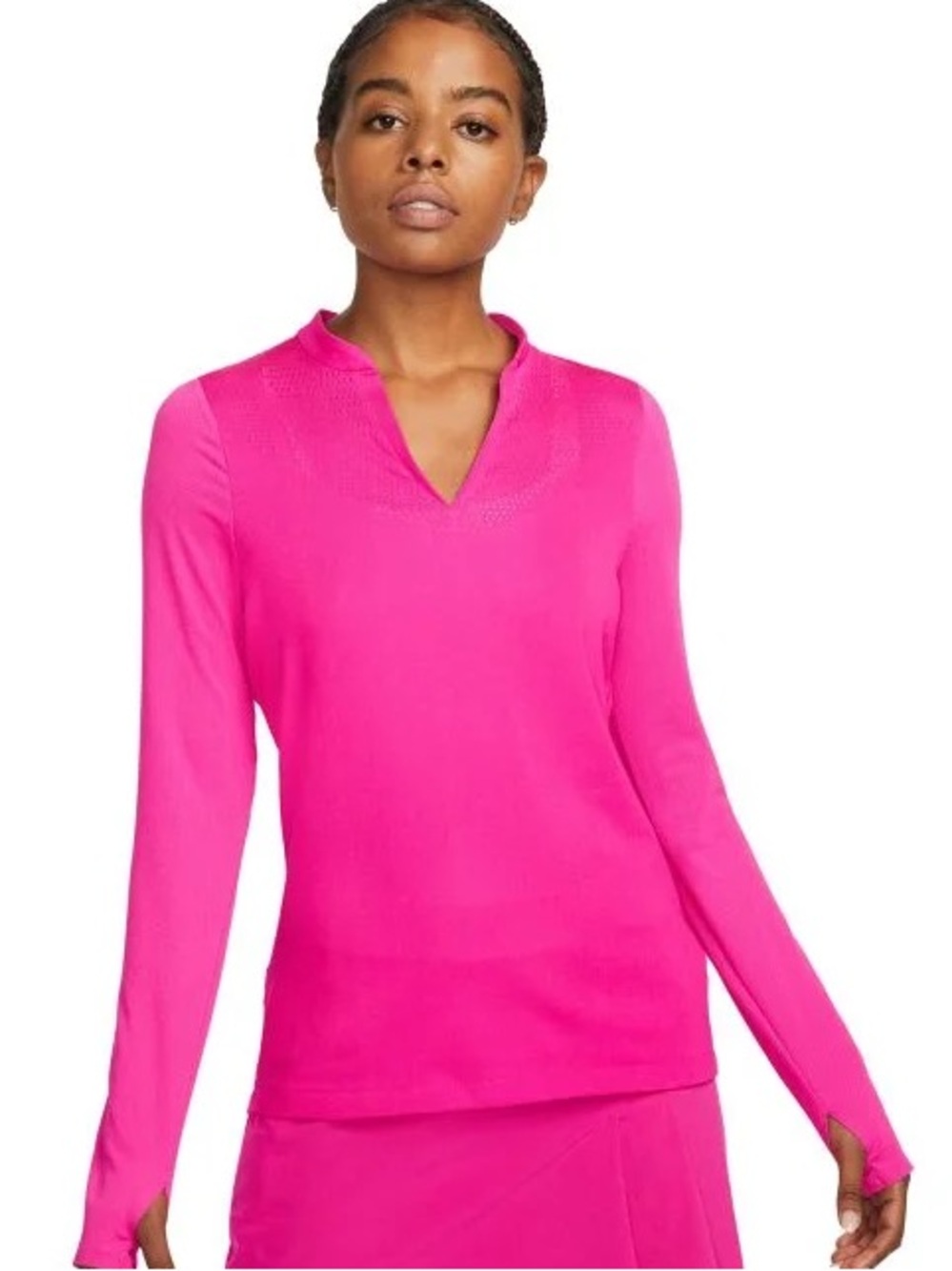 💖 Nike Dri-FIT‎ ADV Ace Long Sleeve Golf Polo Women's Medium Hot Pink
